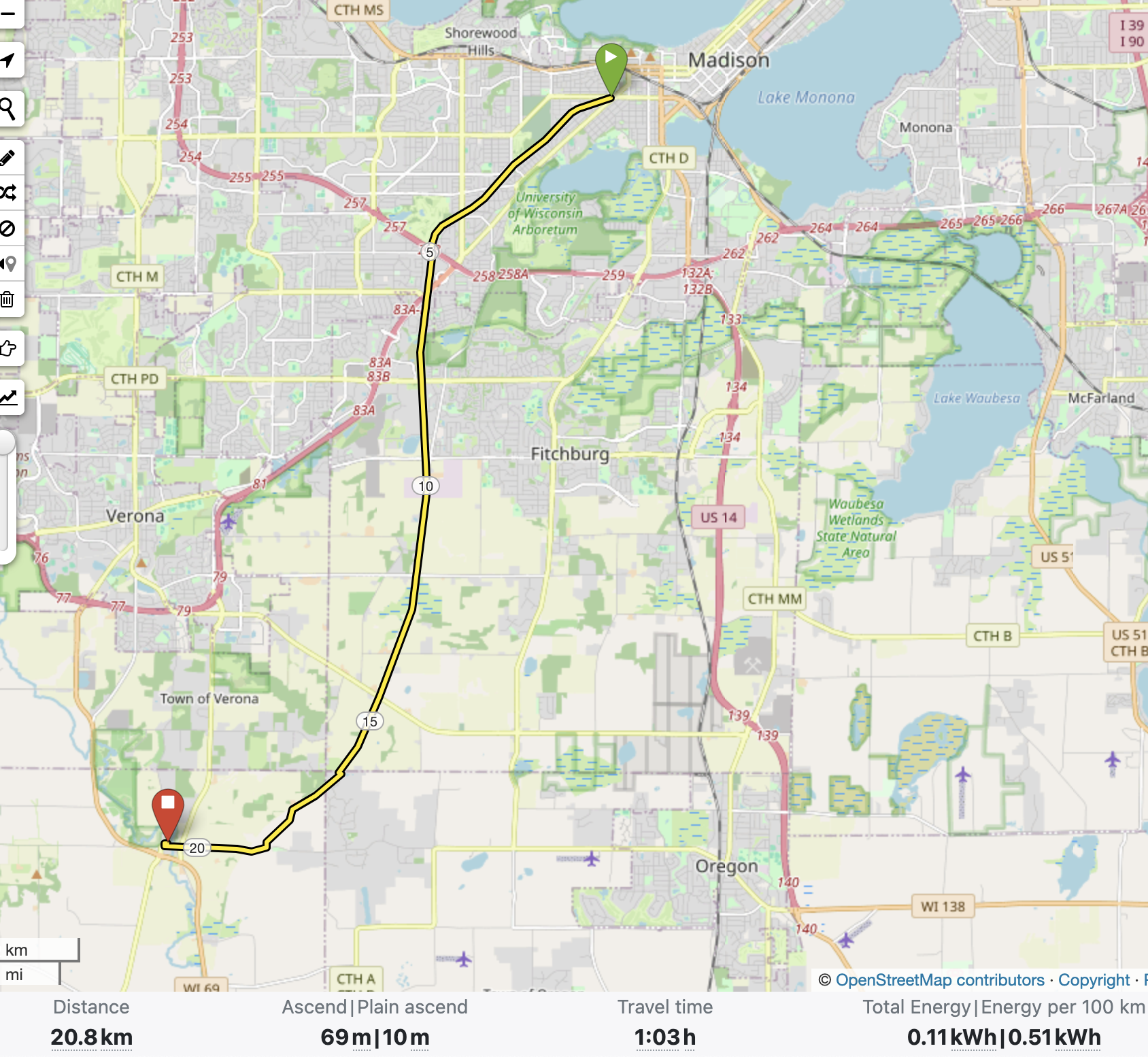 The route